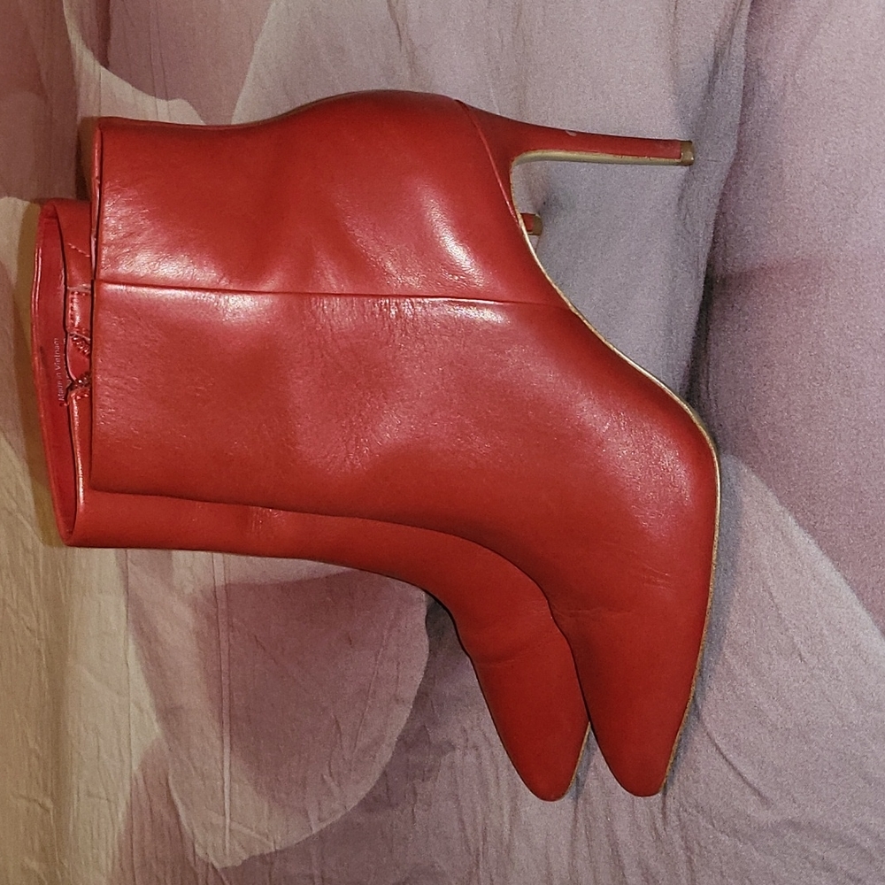 Aldo Red Leather Booties